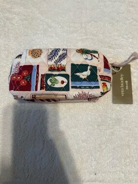 Vera Bradley Quilted Cosmetic Case in Pink, Green, Blue, Red, Cream Patchwork